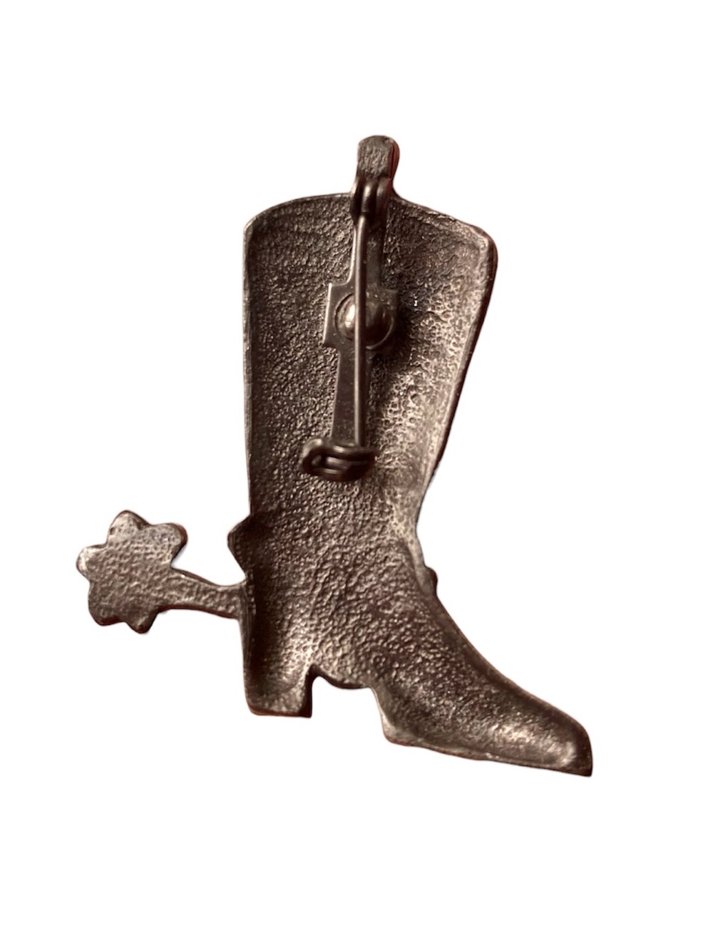 Vintage Western Cowboy Boot Spur Pin Silver Tone - Picture 2 of 3